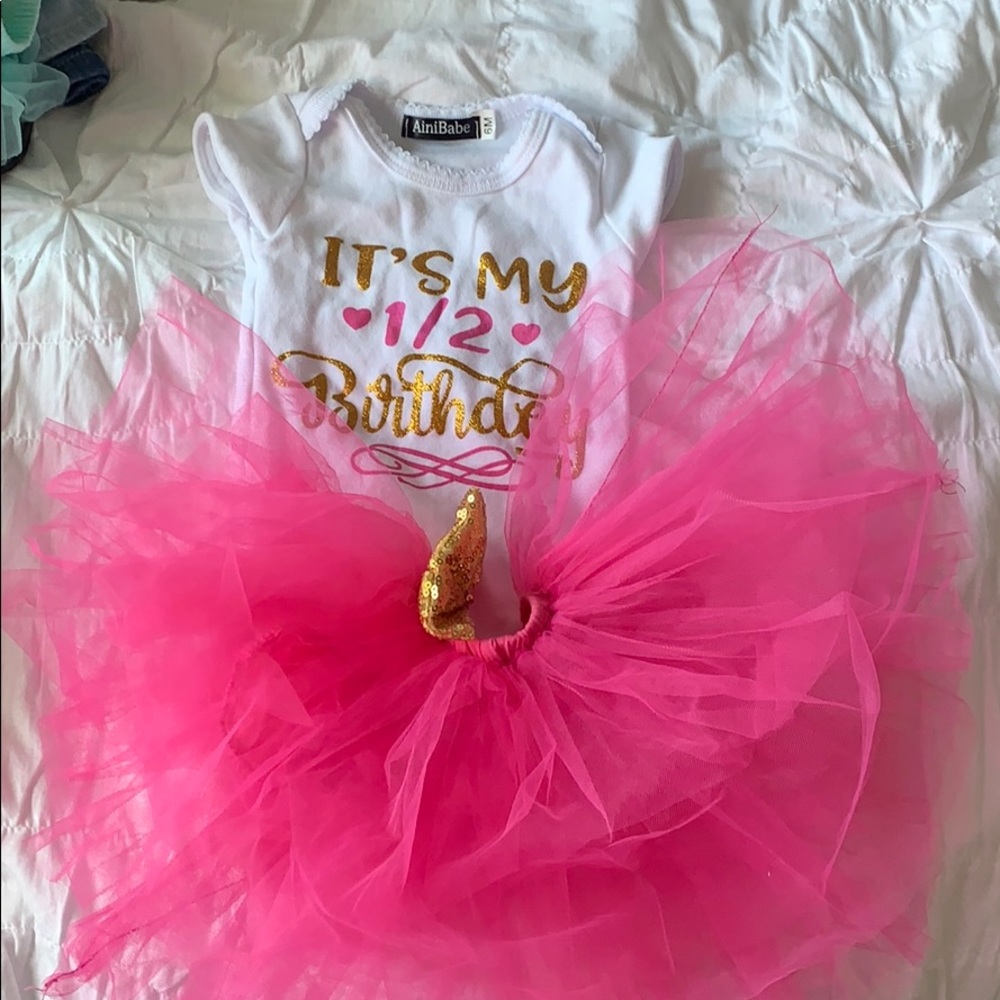 Two piece set with a tulle skirt